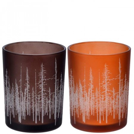 Lyslykt glass brun/amber matt