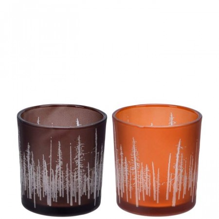 Lyslykt glass brun/amber matt